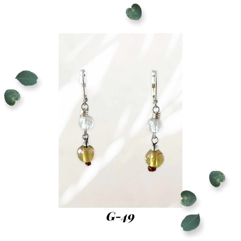 Incredible Lemon Tarte Glass Earrings Dangle, Twisted Silver Plated